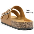 thumbnail image 5 of Northblanc Women's Comfort Flat Sandals Summer Cork Footbed Slides with Double Adjustable Buckle, 5 of 9