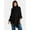 Black, variant on Women's Mock Neck Poncho, S/M, Black