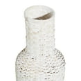 thumbnail image 5 of DecMode White  Bohemian Metal Vase with Distressed Weaving Pattern, 9" x 9" x 30", Features Neutral Woven Patterns, 5 of 12