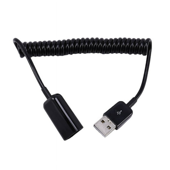 Spiral Coiled USB A male to A female adapter adaptor Cable 1M 3FT plastic black,1 * adaptor Cable
