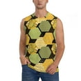 thumbnail image 2 of Lsque Bee honey Print Men's Cotton Blend Sleeveless Muscle Shirts (S-3XL)- Moisture Wicking, Odor Protection, UPF 30+,Small, 2 of 8