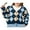 Blue, variant on ZAXARRA Women Color Block Sweater Argyle Print Long Sleeve V-neck Cardigan