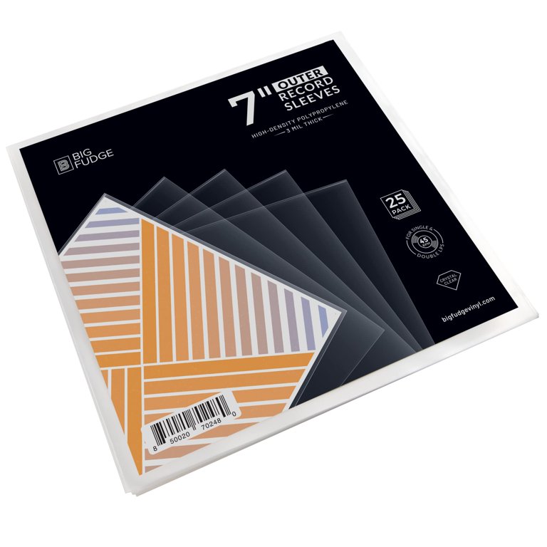 BIG FUDGE 25x Vinyl Record Outer Sleeves 7 inch | Durable 