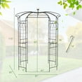 thumbnail image 3 of Gymax 9.4' High x 6.8' Wide Birdcage Shape Arch w/ Hanging Hook French Style Wedding, 3 of 10