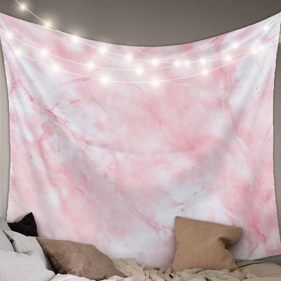 Pink Marble Tapestry for Bedroom Wall Hanging Tapestry, Modern Abstract Art Elegant Ceiling Backdrop Tapestries Poster Blanket Wall Decor for Teens Room Living Room Dorm 59" x 79"