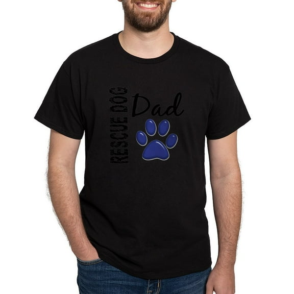 CafePress - Rescue Dog Dad 2 Dark T Shirt - Men's Classic Graphic Cotton T-Shirt