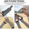 thumbnail image 6 of EONQY 3 Pack Gloves Socks Set Halloween Funny Stockings Stripe Knee Thigh High Socks Arm Warmer Fingerless Gloves, 6 of 7