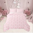 thumbnail image 1 of Erosebridal Teens Bowknot Comforter Sets Queen Size,Geometric Checkered Bedding Queen Comforter Set,Grid Decoration,Reversible,Ultra Soft,3-Piece, 1 of 8