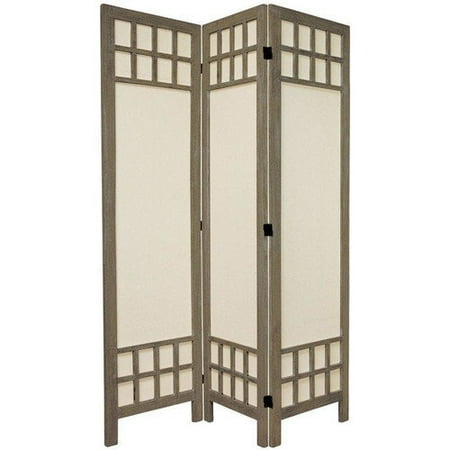 Oriental Furniture 67'' Window Pane 3 Panel Room Divider