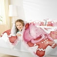 thumbnail image 4 of Manfei Girls Gingerbread Man Full Size Comforter Sets, Pink Coffee Candy Bedding Comforter Set, Winter Christmas Festival Reversible Bedding Sets, Breathable Home Decor, 3pcs, 4 of 8