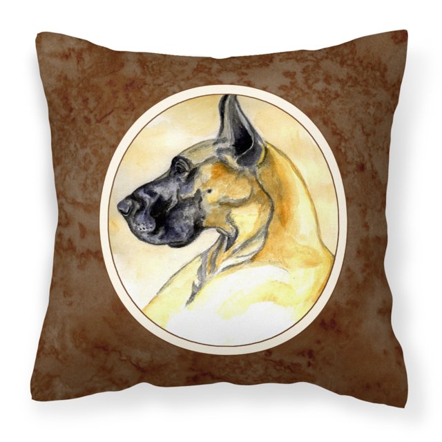 "Almohada decorativa de tela Fawn Great Dane de Caroline's Treasures 7071PW1414, 14Hx14W, multicolor" Caroline's Treasures 7071PW1414