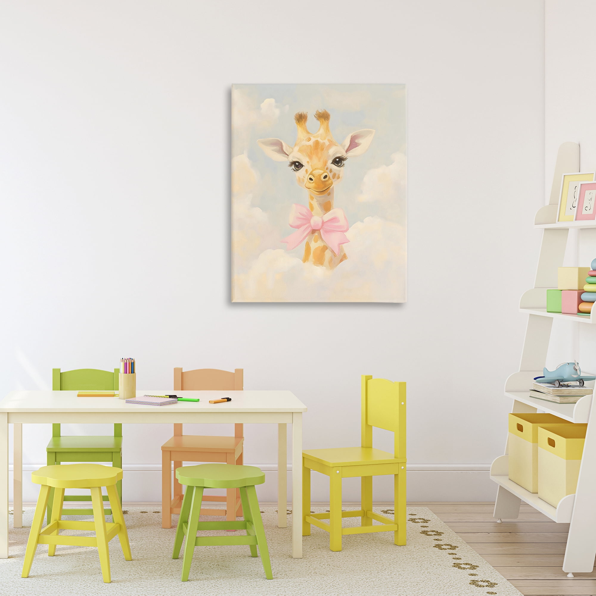 Stupell Industries Charming Giraffe In The Clouds Canvas Wall Art, design by The Prints Vibe
