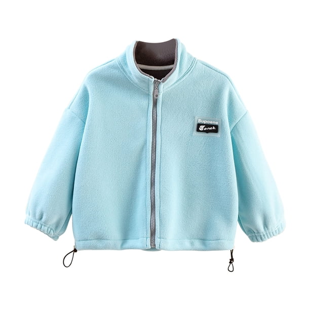 Abrigo De Invierno Para Niños Pequeños Niños Prendas De Abrigo Chaquetas Ropa Para Niños Chaqueta De Lana Suéter De Lana De Otoño Ropa De Terciopelo De Doble Cara Azul Claro Odeerbi LM103-7849