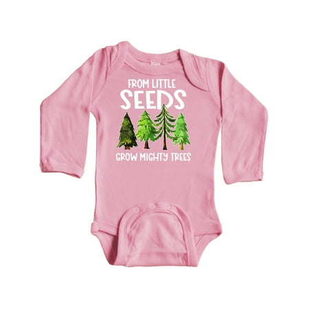 

Inktastic From Little Seeds Grow Mighty Trees Gift Baby Boy or Baby Girl Long Sleeve Bodysuit