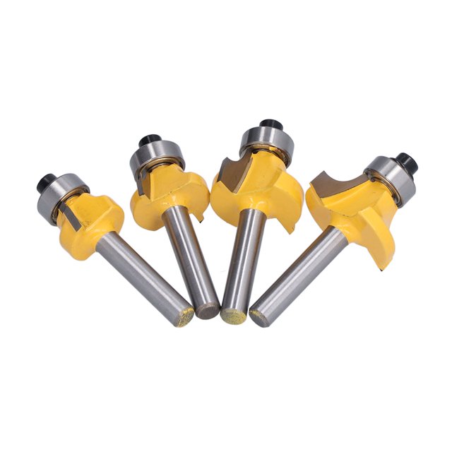 Embout de Routeur, Outil de Découpe Durable 4 Pcs Coupe-Bordure Rond pour Bois Dur pour Bois Dur pour Contreplaqué