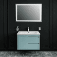 thumbnail image 3 of Modern Wall-Mounted Bathroom Vanity with Washbasin | Judi Light Green Matte Collection | Non-Toxic Fire-Resistant MDF-24"-Omega Collection R-line 40", 3 of 5