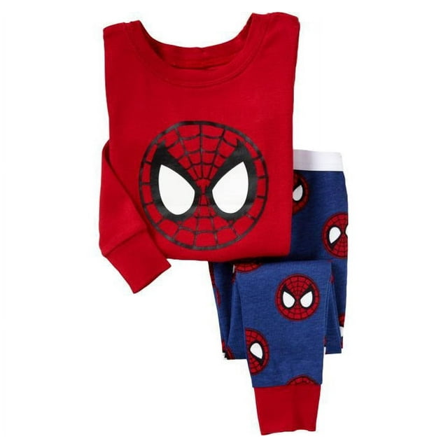 Amazon AliExpress Ropa para niños de primavera y otoño europea y americana Superman de manga larga estampado Spider-Man ropa para el hogar conjunto de dos piezas