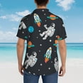 thumbnail image 6 of Balery Space Print Men's Hawaiian Shirts Short Sleeve Beach Shirt Relaxed Fit Vacation Button Down Shirts-X-Large, 6 of 9