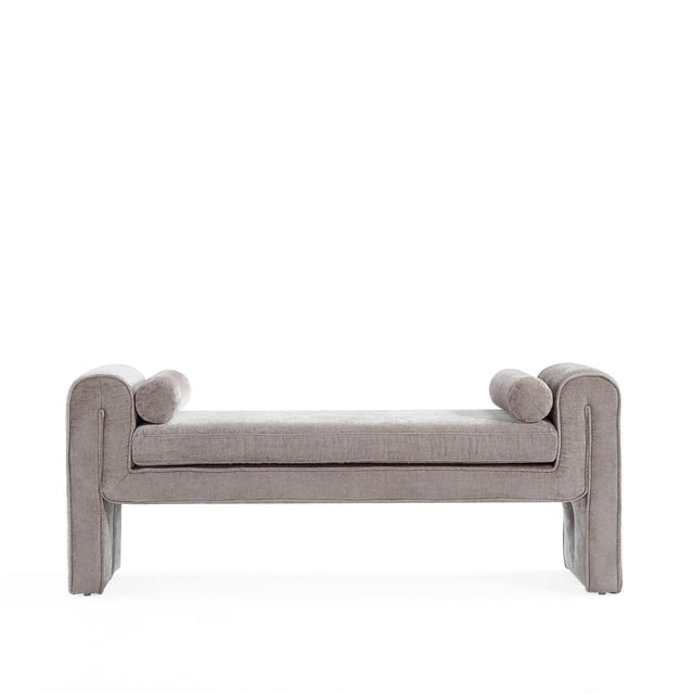 Manhattan Comfort Concord Bench with Solid Wood Frame in Dove