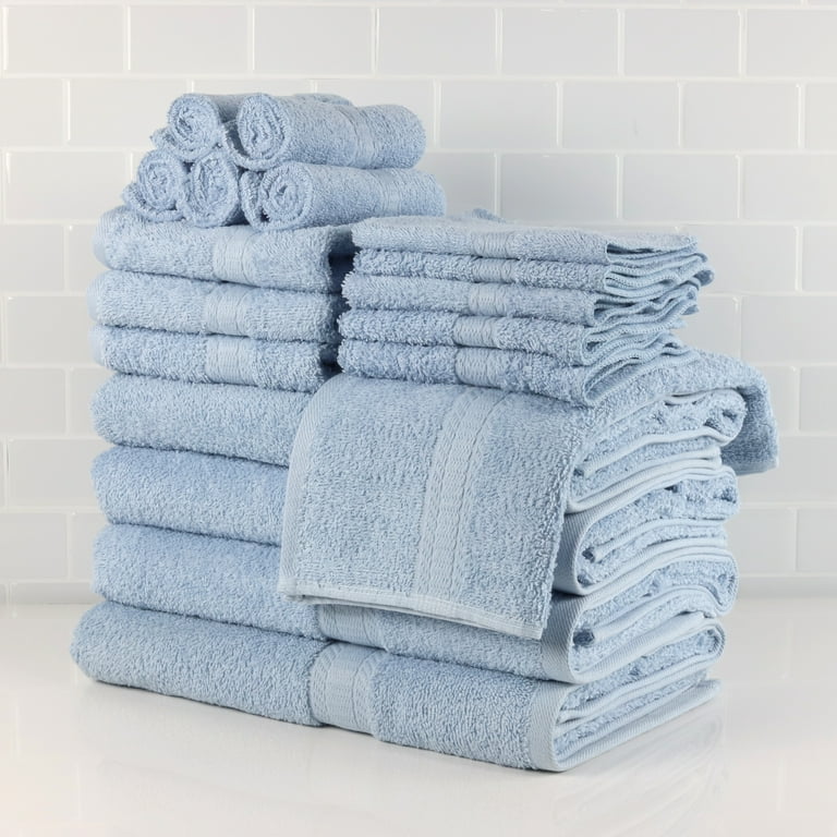Mainstays Basic Solid 18-Piece Bath Towel Set Collection, School