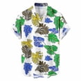 thumbnail image 4 of Tisuna Casual Summer Shirts For Men Floral Print Short Sleeve Lapel Collar Tops Comfortable Leisure Men'S Button Down Hawaii Shirts Green Size L, 4 of 5