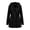 Black, variant on Oversized Hooded Zip Up Jacket for Women, Drawstring Hem, Casual Lightweight Nylon Outerwear with Pockets, 1 Piece, S-XXL, Plus Size Friendly