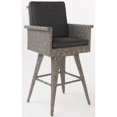 thumbnail image 1 of Noble House Tabouret de Bar en Osier Noir Mélangé avec Coussins Gris Foncé (Simple), 1 of 19