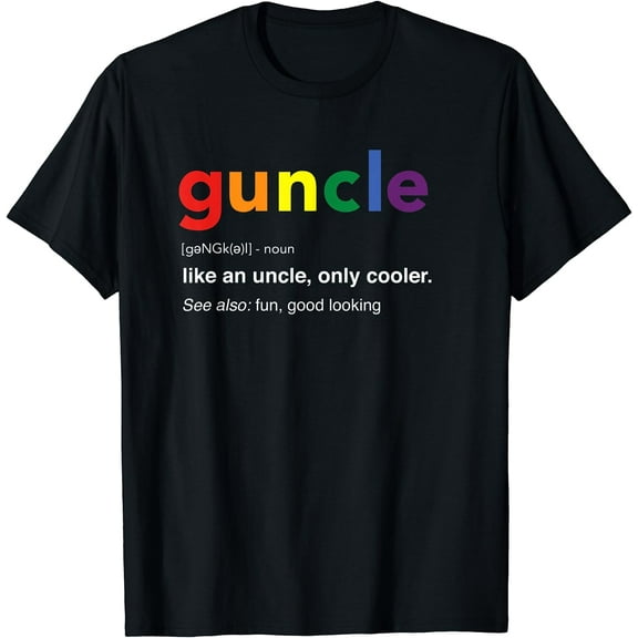Guncle Definition Rainbow Pride Color T-Shirt for Gay Uncle