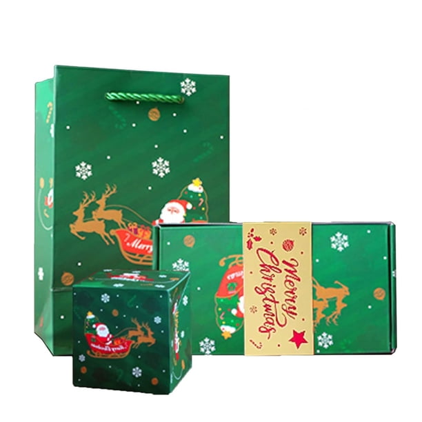 Advancent Papel Regalo de Navidad Rebote Sobre rojo Caja de regalo que despide Regalos inolvidables Aniversarios Kits de decoración para fiestas verde 12 cajas