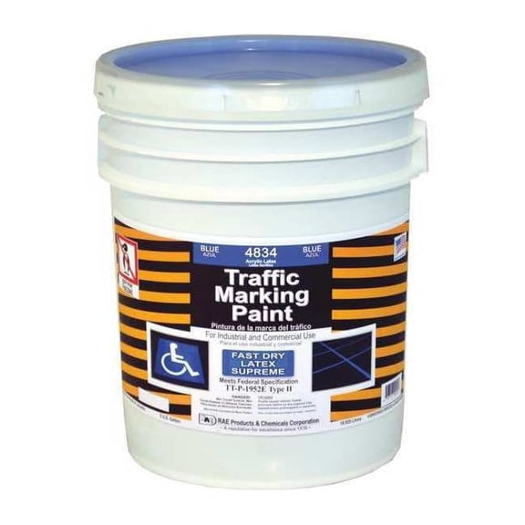 Rae Traffic Zone Marking Paint, 5 gal., Handicap Blue, Latex Acrylic -Based 4834