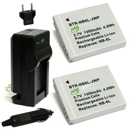 Replacement for CAS Nsoela Battery (2-Pack 1300mAh) and Charger