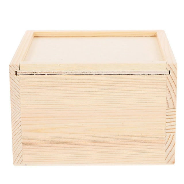 1Pc 12x11.8x7.6cm Wooden Gift Box with Push Cover Simple Square Jewelry Gift Case Bracelet Storage Box Gift Holder for Birthday Party