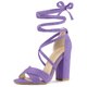thumbnail image 1 of Sandalias De Mujer Con Tacón En Bloque Y Cordones Púrpura 6.5, 1 of 6