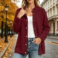 thumbnail image 4 of Chiccall Womens Sherpa Jacket Long‑Sleeve Button Down Fleece Jacket Casual Warm Fuzzy Sweat Coat Fall Winter Fashion Outerwear Wine S, 4 of 9