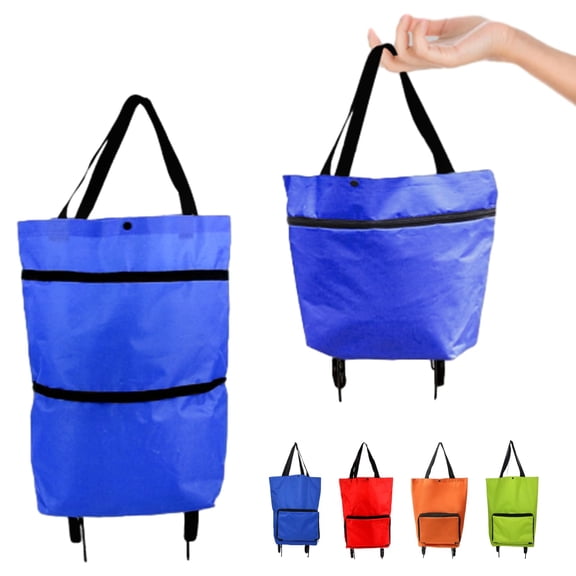 Foldable Shopping Bag with Wheels, 2-in-1 Foldable Shopping Cart, 2-in-1 Design, Multiple Colors, Collapsible, Grocery Cart