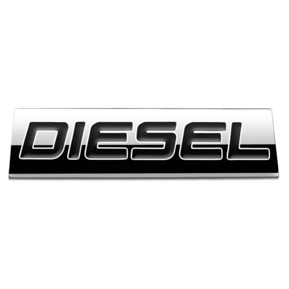 Chrome Finish Metal Emblem Diesel Badge (Black Letter)