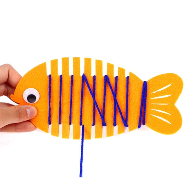 uds Montessori cordones juguetes para enhebrar tejido para enhebrar peces juego de actividades para enhebrar juguetes para bebé