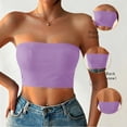 thumbnail image 2 of WHEANG Strapless Bra Women Summer Strapless Bra Breathable Daily Basic Bandeau Top Non-Slip Wireless Invisible Tube Bra Soft Stretch Comfort Casual Bandeau Strapless Bra Size M Purple, 2 of 5