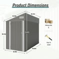 thumbnail image 2 of 4x8 FT Outdoor Storage Shed Side, Metal Garden Shed with Lockable Hinged Door, Lean to Shed with 6 Air Vents, Outside Tool Shed with Sloped Roof, Waterproof Storage Building for Backyard, Patio, 2 of 8