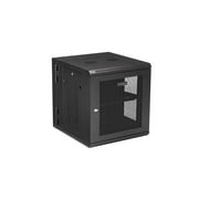 4-Post 12U Wall Mount Network Cabinet with 1U Shelf, 19 Hinged Wall-Mounted Server Rack for Data / AV / Electronics / Computer Equipment, Flexible Vented Rack Enclosure