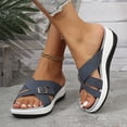 thumbnail image 3 of SACFOF Orthopedic Sandals for Women 2026 Comfortable Casual Platform Sandals with Arch Support, Open Toe Wide Casual Walking Slip on Shoes Vacation Slides Beach Summer Dressy, 3 of 6
