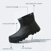 EONROACOO Mens Rain Boots Waterproof Rubber Ankle Boots for Mens, Black(Size 11)