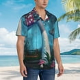 thumbnail image 5 of Daiia Fantasy Mushrooms Hawaiian Shirt for Men Gentle Cotton Regular Short Sleeve Casual-X-Large, 5 of 9