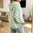 thumbnail image 6 of Raeneomay Women's Striped Hoodie - Drawstring Long Sleeve Pullover Top, 6 of 6