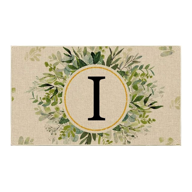 Clearance!Felpudos con letras para puerta delantera,decoración Floral,felpudos con iniciales,entrada al aire libre,decoración de apellidos para el hogar,interior y exterior
