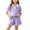 Purple, variant on Juorvia Girls Summer Outfits 2pc Toddler Tween Sweatsuit Loose Fitted Collared T-Shirts Drawstring Waist Shorts(2-3 Years,Purple)