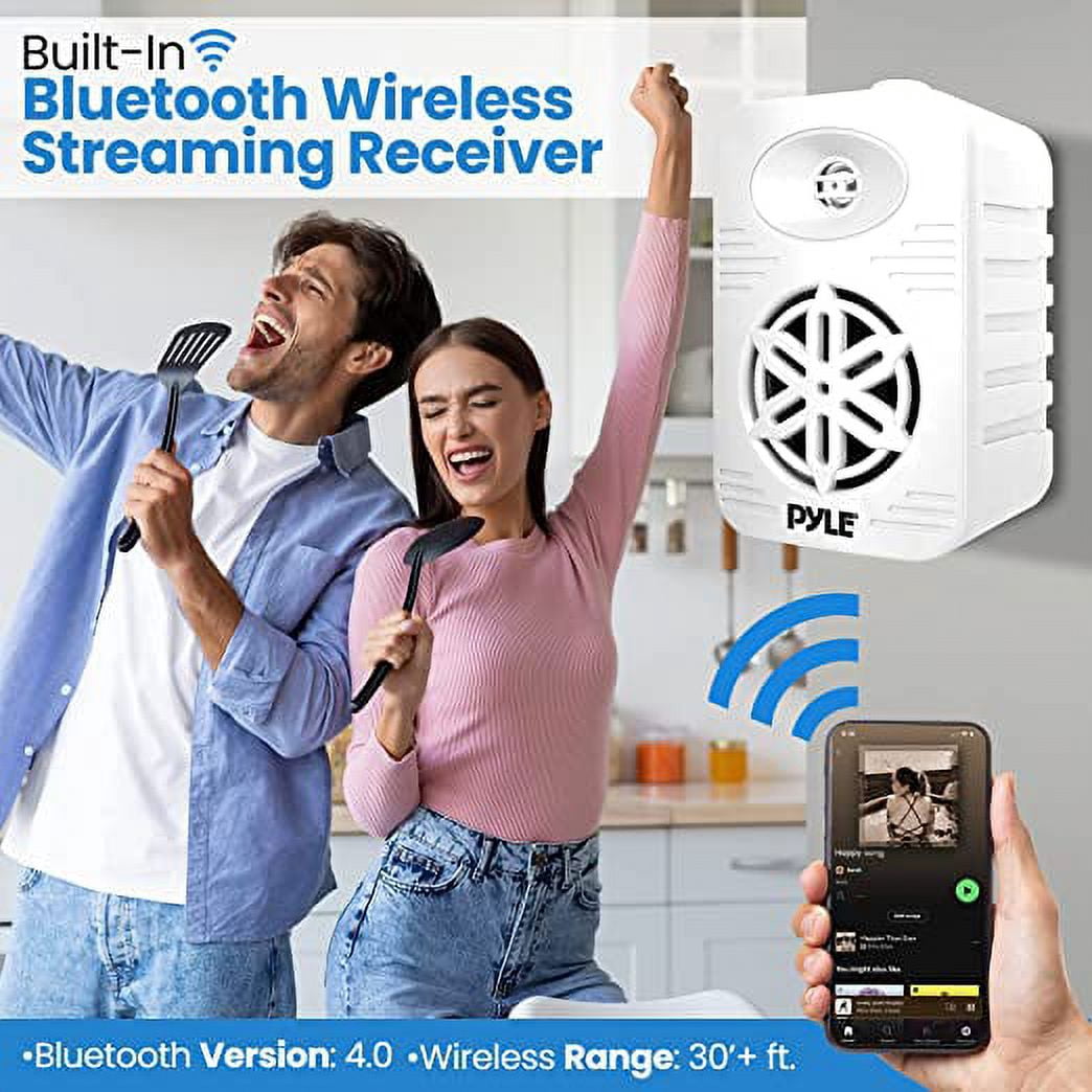 Pyle Indoor Outdoor Speakers Pair - 500 Watt Dual Waterproof 5.25” 2-Way Full Range Speaker White