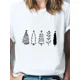 thumbnail image 1 of Ropa con estampado de Feliz Navidad de Año Nuevo para mujer, camisetas de estilo informal con estampado de ciervo de Navidad lindo, moda, 1 of 5