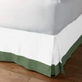 thumbnail image 2 of 1 Piece Split Corner Two Tone Tailored Bed Skirt By D.N.G. BEDDINGS, Twin XL Size 6 Inch Deep Pocket, 800 TC, 100% Egyptian Cotton, Solid White/Moss Color., 2 of 3