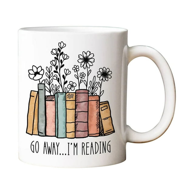 Amzcrzy Kitchen Supplies, Cups, Kitchen Gadgets, Kitchen Utensils Set, Gift For Book Lover, Floral Book Mug, Reading Mug, Flower Book Mug, Book Lover Mug, Librarian Mug,Teacher Gift Mug lettering